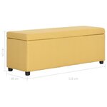 Banc banquette avec compartiment de rangement 116 cm jaune polyester 02_0010963