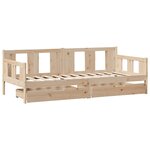 vidaXL Lit de jour avec tiroirs sans matelas 90x190 cm bois massif