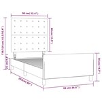 vidaXL Cadre de lit avec tête de lit Gris 90x200 cm Similicuir