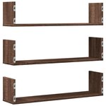 vidaXL Étagères murales 3Pièces chêne marron 80x18x18cm bois d'ingénierie