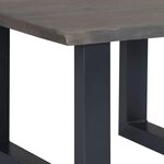 vidaXL Table basse avec bord naturel Gris 60x60x40 cm Bois d'acacia