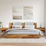 vidaXL Tables de chevet murales 2 Pièces vieux bois