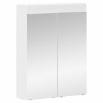 vidaXL Amoire de salle de bain avec miroir avec étagère TULUM Blanc