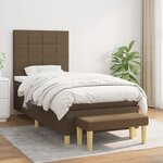 vidaXL Sommier à lattes de lit avec matelas Marron foncé 90x200 cm