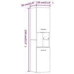 vidaXL Armoire de bain Chêne marron 30x30x130 cm Bois d'ingénierie