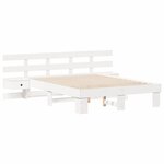 vidaXL Cadre de lit Blanc 135 x 190 cm Pin massif et pin massif
