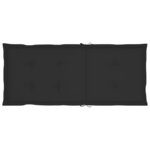 vidaXL Chaises de jardin lot de 6 avec coussins noir Bois teck massif