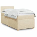 vidaXL Sommier à lattes de lit et matelas Crème 90x190 cm Tissu