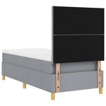 vidaXL Lit avec sommier et matelas gris clair 100x200 cm tissu