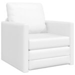 vidaXL Sofa Lit de Sol avec coussin Blanc 74 x 77 x 81 cm Faux cuir