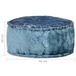 vidaXL Pouf Rond Velours 40x20 cm Bleu