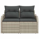 vidaXL Canapé de jardin Gris clair 121 x 62 x 69cm polyrotin
