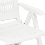 vidaXL Chaises inclinables de jardin lot de 2 Plastique Blanc