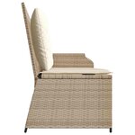 vidaXL Banc de jardin avec coussin Noir et blanc crème polyrotin