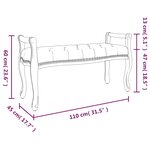 vidaXL Banc Gris clair 110x45x60 cm Velours