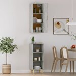 vidaXL Buffet haut Gris béton 34 5x34x180 cm Bois d'ingénierie
