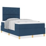 vidaXL Lit à ressort avec matelas bleu 120x200 cm tissu