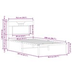 vidaXL Cadre de lit sans matelas chêne fumé 80x200cm bois d'ingénierie