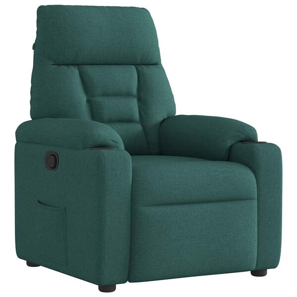 vidaXL Fauteuil inclinable Vert foncé Tissu