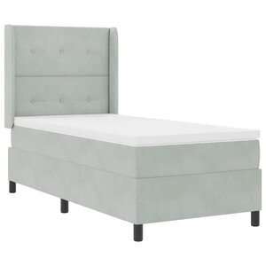 vidaXL Lit à Ressorts avec Matelas LED Gris clair 80 x 200 cm Velours