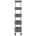 vidaXL Chariot de cuisine 5 niveaux Gris 42x29x128 cm Fer et ABS
