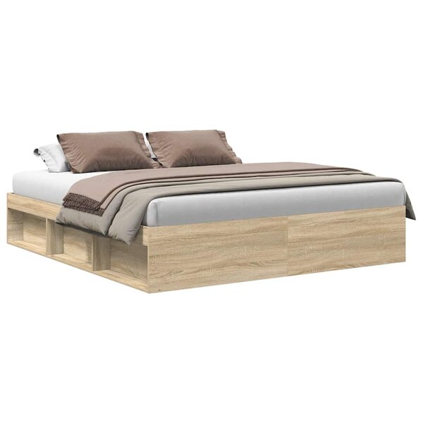 vidaXL Cadre de lit sans matelas chêne sonoma 180x200 cm