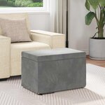 vidaXL Tabouret Gris foncé 61 x 41 x 40 cm Velours et Bois Composite