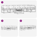 vidaXL Ensemble de canapés d'extérieur 7 pc Blanc et gris clair