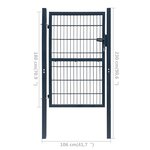 vidaXL Portillon 2D (simple) Gris anthracite 106x230 cm