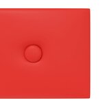 vidaXL Panneaux muraux 12 Pièces Rouge 90x15 cm Similicuir 1 62 m²