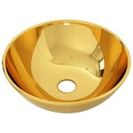 vidaXL Lavabo 28 x 10 cm Céramique Doré
