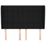vidaXL Tête de lit avec oreilles Noir 147x23x118/128 cm Tissu