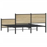 vidaXL Cadre de lit en métal sans matelas chêne sonoma 160x200 cm