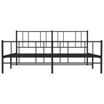 vidaXL Cadre de lit métal sans matelas avec pied de lit noir 200x200cm