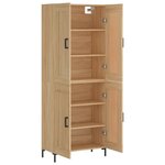 vidaXL Buffet haut Chêne sonoma 69 5x34x180 cm Bois d'ingénierie