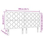 Tête de lit LED vidaXL design blocs en diamant crème 200 cm tissu