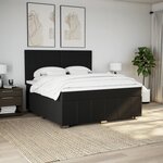vidaXL Sommier à lattes de lit avec matelas Noir 180x200 cm Tissu
