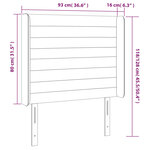 vidaXL Tête de lit à LED Gris clair 93x16x118/128 cm Tissu