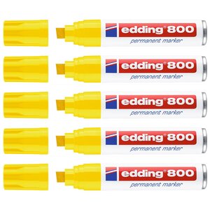 Marqueur Permanent 800 Corps Alu Jaune Pointe Biseautée 4-12 mm x 5 EDDING