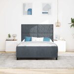 vidaXL Cadre de lit avec tête de lit Gris foncé 140 x 200 cm Velours