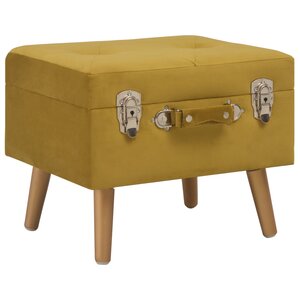 Tabouret de rangement 40 cm jaune moutarde velours 02_0010821