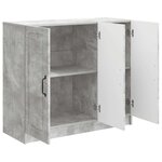 vidaXL Buffet Gris béton 89 x 34 5 x 77 cm Bois d'ingénierie