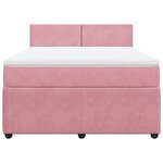 vidaXL Sommier à lattes de lit avec matelas Rose 140x200 cm Velours