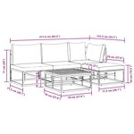 vidaXL Ensemble de canapé de jardin avec coussin 5 Pièces Noir Aluminium