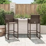 vidaXL Tabourets de bar de jardin lot de 2 marron résine tressée