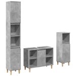 vidaXL Ensemble de meubles de salle de bain 3 Pièces gris béton