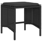 vidaXL Salon de jardin 4 Pièces avec coussins noir résine tressée