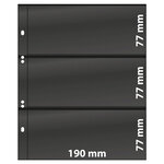 Feuilles Multi Collect Lindner noires à 3 bandes pour carnets de timbres.