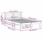 vidaXL Cadre de lit avec tête de lit Brun cire 140 x 190 cm Pin massif