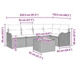 vidaXL Ensemble de canapé de jardin 6 Pièces Beige Poly rotin